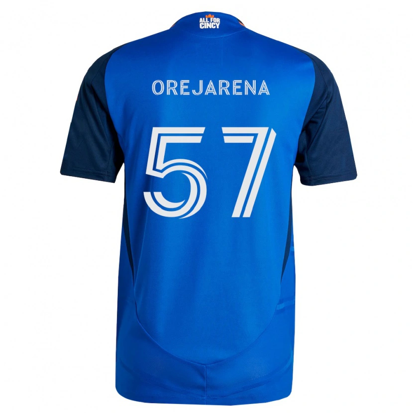 Danxen Dzieci Leo Orejarena #57 Królewski Niebieski Pomarańczowy Domowa Koszulka 2026/27 Koszulki Klubowe
