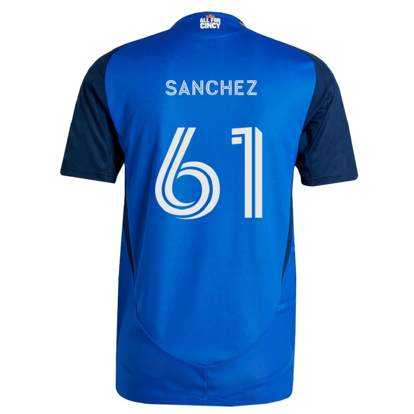 Danxen Dzieci Santiago Sanchez #61 Królewski Niebieski Pomarańczowy Domowa Koszulka 2026/27 Koszulki Klubowe