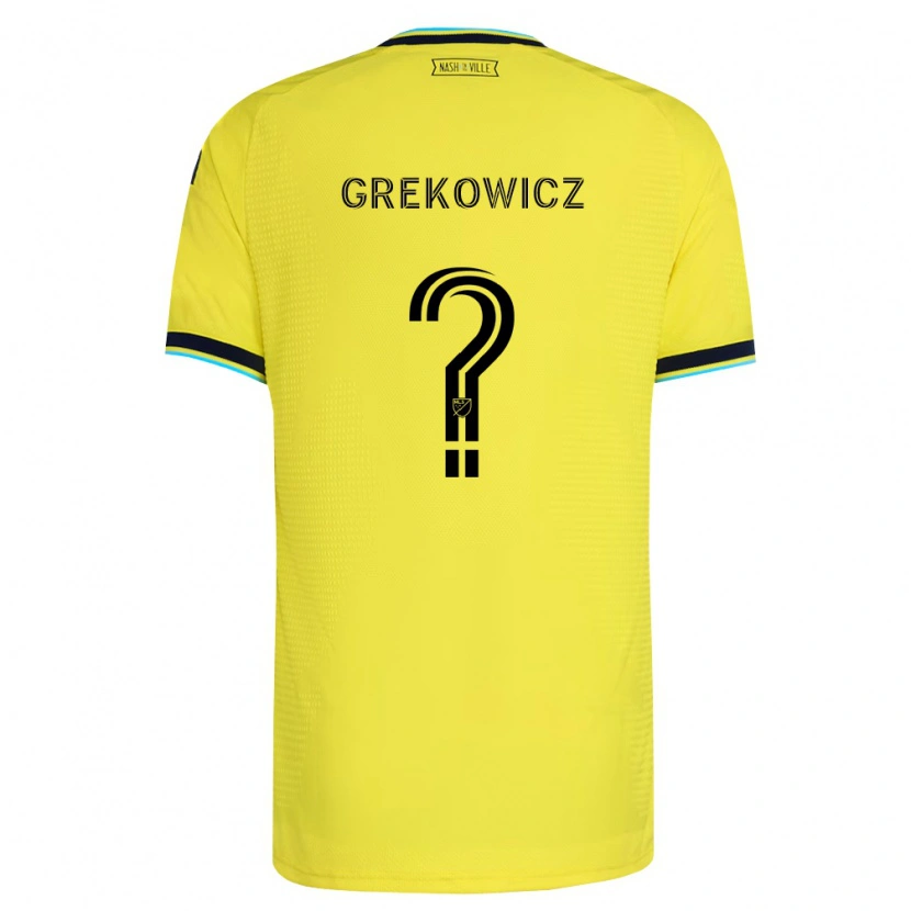 Danxen Dzieci Jacob Grekowicz #0 Jasny Żółty Granatowy Domowa Koszulka 2026/27 Koszulki Klubowe