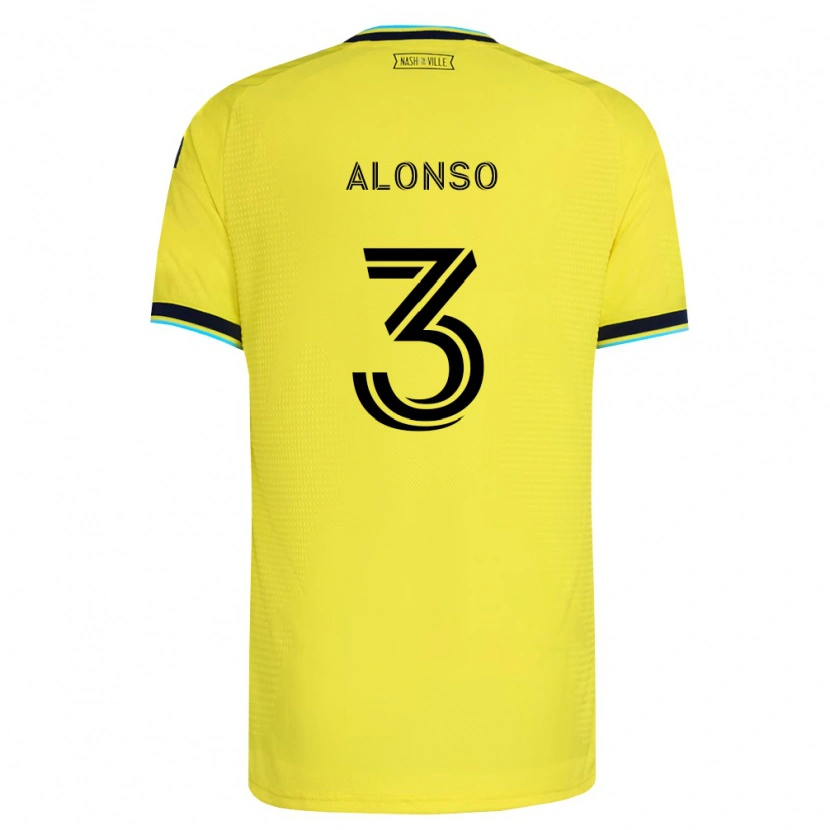 Danxen Dzieci Gabriel Alonso #3 Jasny Żółty Granatowy Domowa Koszulka 2026/27 Koszulki Klubowe