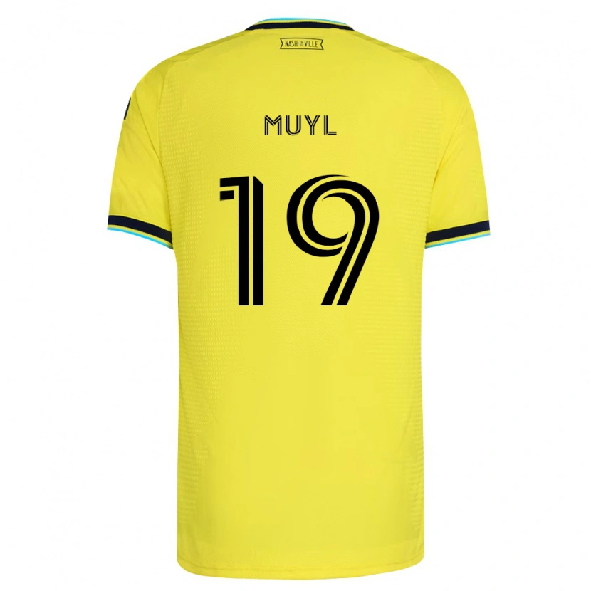 Danxen Dzieci Alex Muyl #19 Jasny Żółty Granatowy Domowa Koszulka 2026/27 Koszulki Klubowe