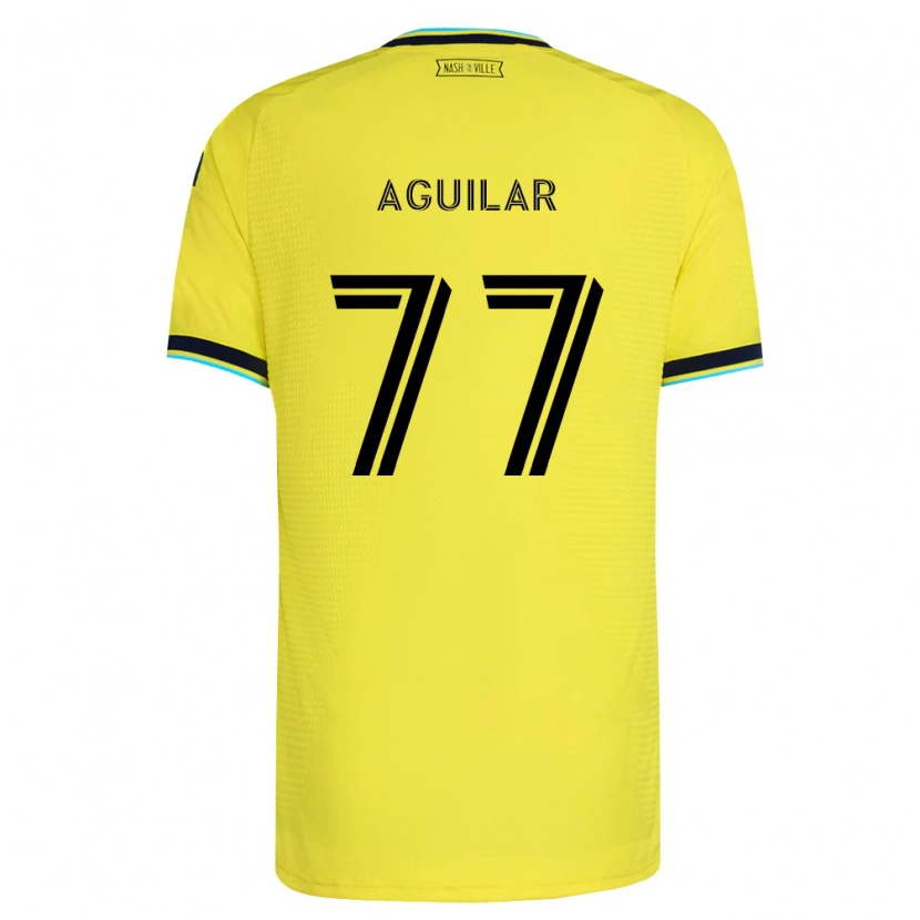 Danxen Dzieci Xavier Aguilar #77 Jasny Żółty Granatowy Domowa Koszulka 2026/27 Koszulki Klubowe