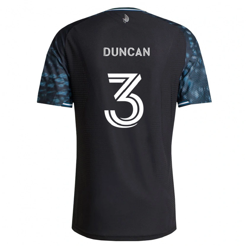 Danxen Dzieci Kyle Duncan #3 Czarny Biały Domowa Koszulka 2026/27 Koszulki Klubowe