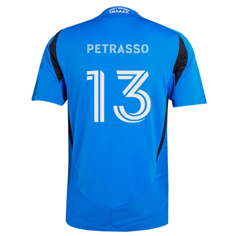 Danxen Dzieci Luca Petrasso #13 Niebieski Biały Czarny Domowa Koszulka 2026/27 Koszulki Klubowe