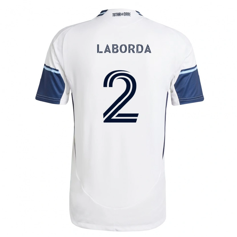 Danxen Dzieci Mathías Laborda #2 Biały Królewski Niebieski Domowa Koszulka 2026/27 Koszulki Klubowe