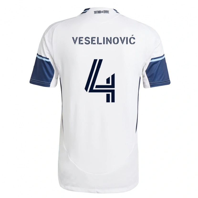 Danxen Dzieci Ranko Veselinović #4 Biały Królewski Niebieski Domowa Koszulka 2026/27 Koszulki Klubowe