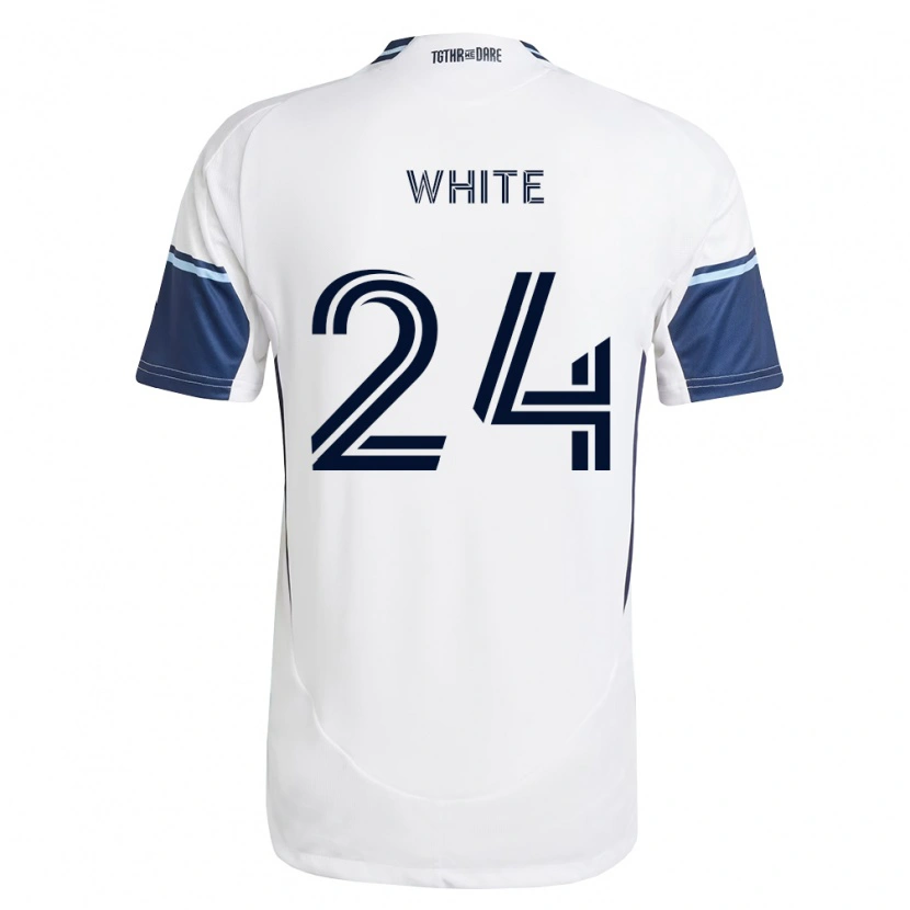 Danxen Dzieci Brian White #24 Biały Królewski Niebieski Domowa Koszulka 2026/27 Koszulki Klubowe