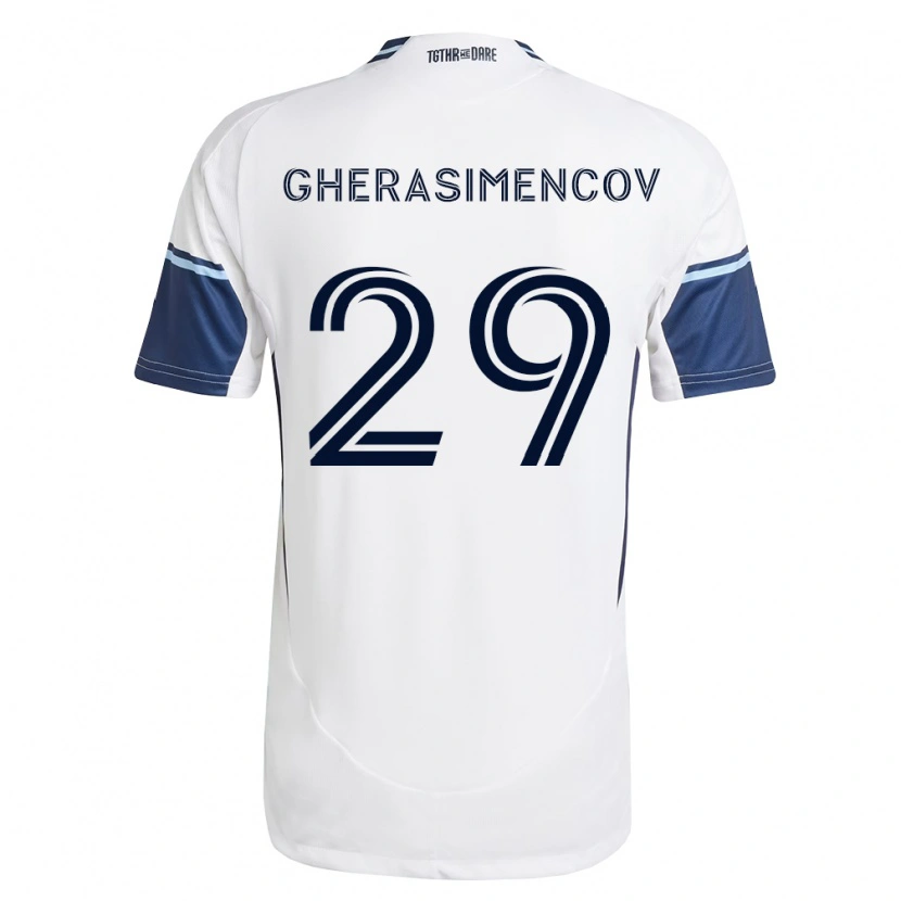 Danxen Dzieci Mihail Gherasimencov #29 Biały Królewski Niebieski Domowa Koszulka 2026/27 Koszulki Klubowe