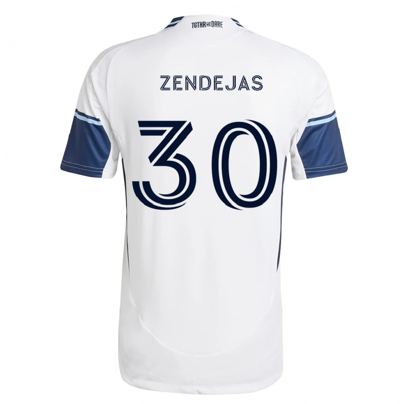 Danxen Dzieci Adrián Zendejas #30 Biały Królewski Niebieski Domowa Koszulka 2026/27 Koszulki Klubowe