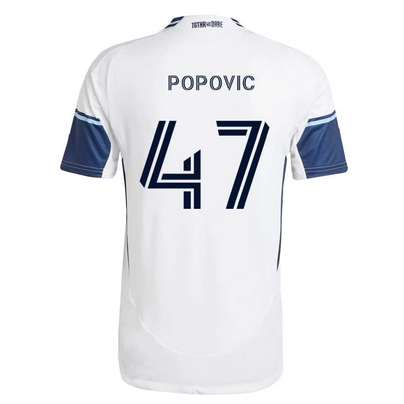 Danxen Dzieci Marko Popović #47 Biały Królewski Niebieski Domowa Koszulka 2026/27 Koszulki Klubowe