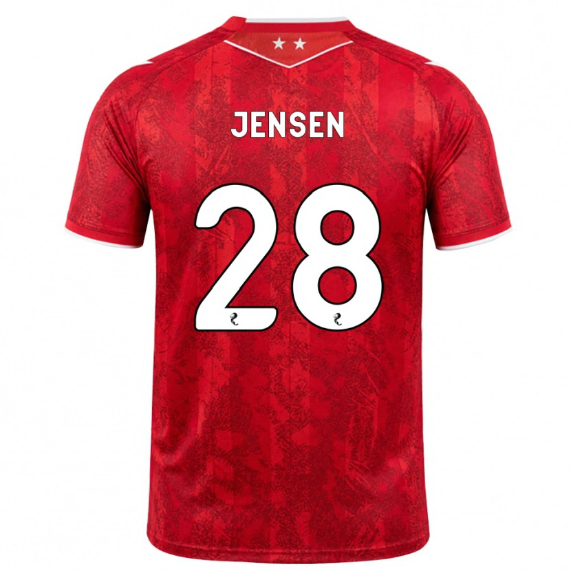 Danxen Dzieci Alexander Jensen #28 Czerwony Biały Domowa Koszulka 2026/27 Koszulki Klubowe