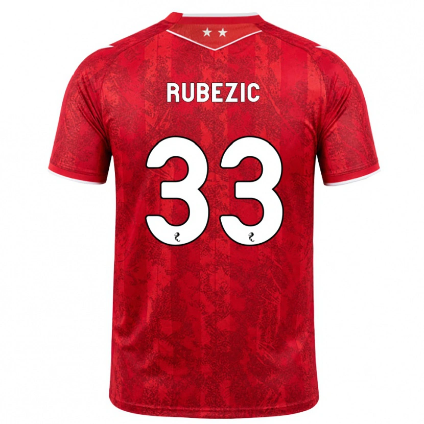 Danxen Dzieci Slobodan Rubezic #33 Czerwony Biały Domowa Koszulka 2026/27 Koszulki Klubowe