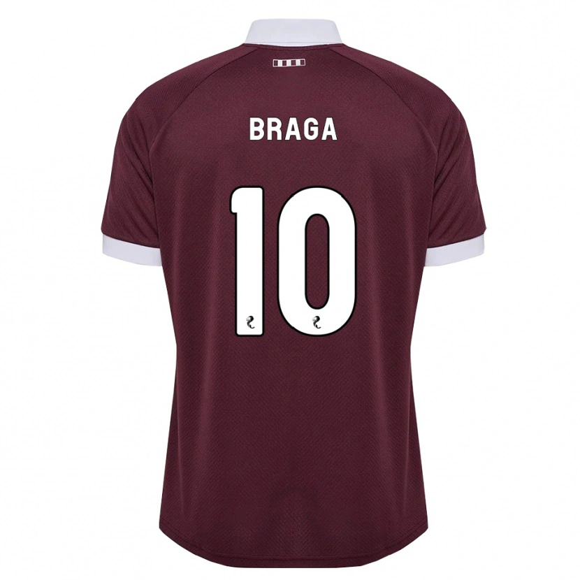 Danxen Dzieci Cláudio Braga #10 Bordowy Biały Domowa Koszulka 2026/27 Koszulki Klubowe