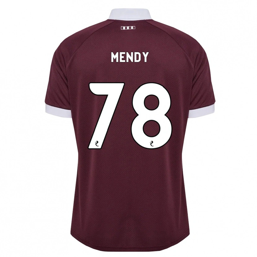 Danxen Dzieci Laurent Mendy #78 Bordowy Biały Domowa Koszulka 2026/27 Koszulki Klubowe