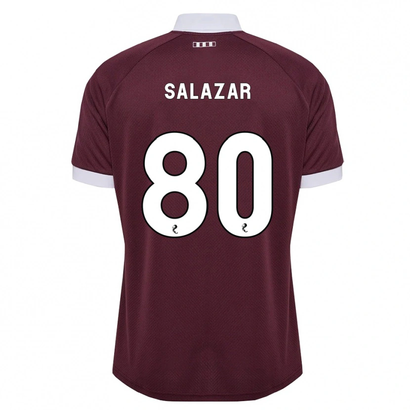 Danxen Dzieci Andrés Salazar #80 Bordowy Biały Domowa Koszulka 2026/27 Koszulki Klubowe