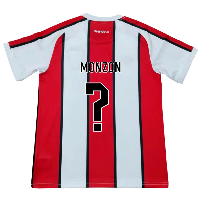 Danxen Dzieci Lucas Monzón #0 Biały Czerwony Czarny Wyjazdowa Koszulka 2026/27 Koszulki Klubowe