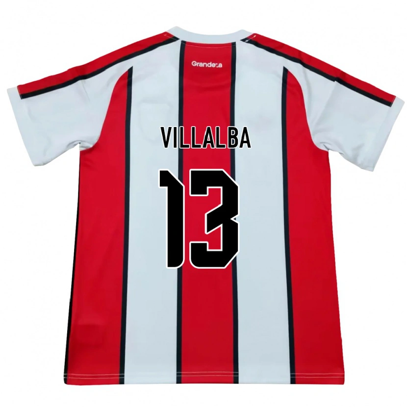 Danxen Dzieci Jonathan Villalba #13 Biały Czerwony Czarny Wyjazdowa Koszulka 2026/27 Koszulki Klubowe