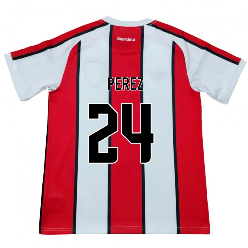 Danxen Dzieci Enzo Perez #24 Biały Czerwony Czarny Wyjazdowa Koszulka 2026/27 Koszulki Klubowe