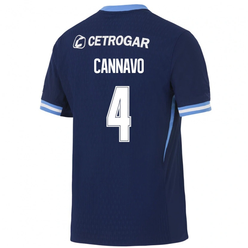 Danxen Dzieci Ezequiel Cannavo #4 Królewski Niebieski Jasny Niebieski Biały Wyjazdowa Koszulka 2026/27 Koszulki Klubowe
