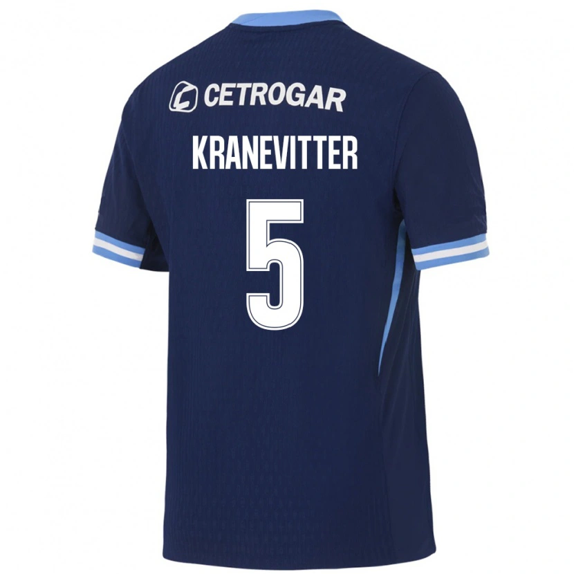 Danxen Dzieci Matías Kranevitter #5 Królewski Niebieski Jasny Niebieski Biały Wyjazdowa Koszulka 2026/27 Koszulki Klubowe