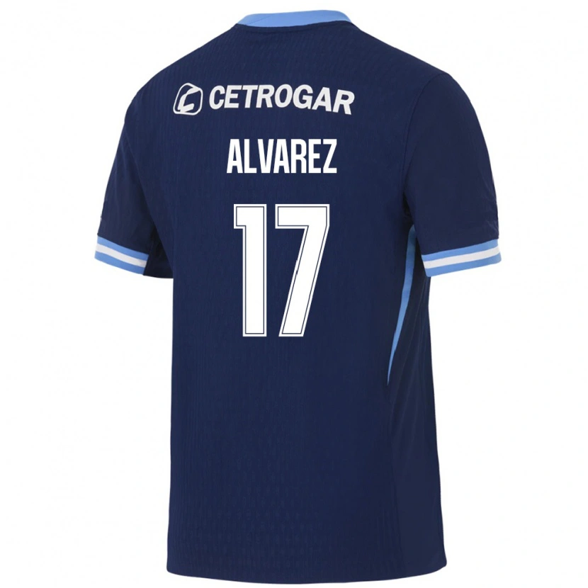 Danxen Dzieci Lucas Alvarez #17 Królewski Niebieski Jasny Niebieski Biały Wyjazdowa Koszulka 2026/27 Koszulki Klubowe
