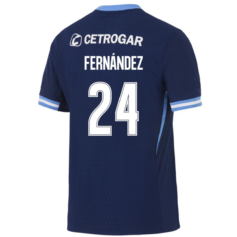 Danxen Dzieci Adrián Fernández #24 Królewski Niebieski Jasny Niebieski Biały Wyjazdowa Koszulka 2026/27 Koszulki Klubowe