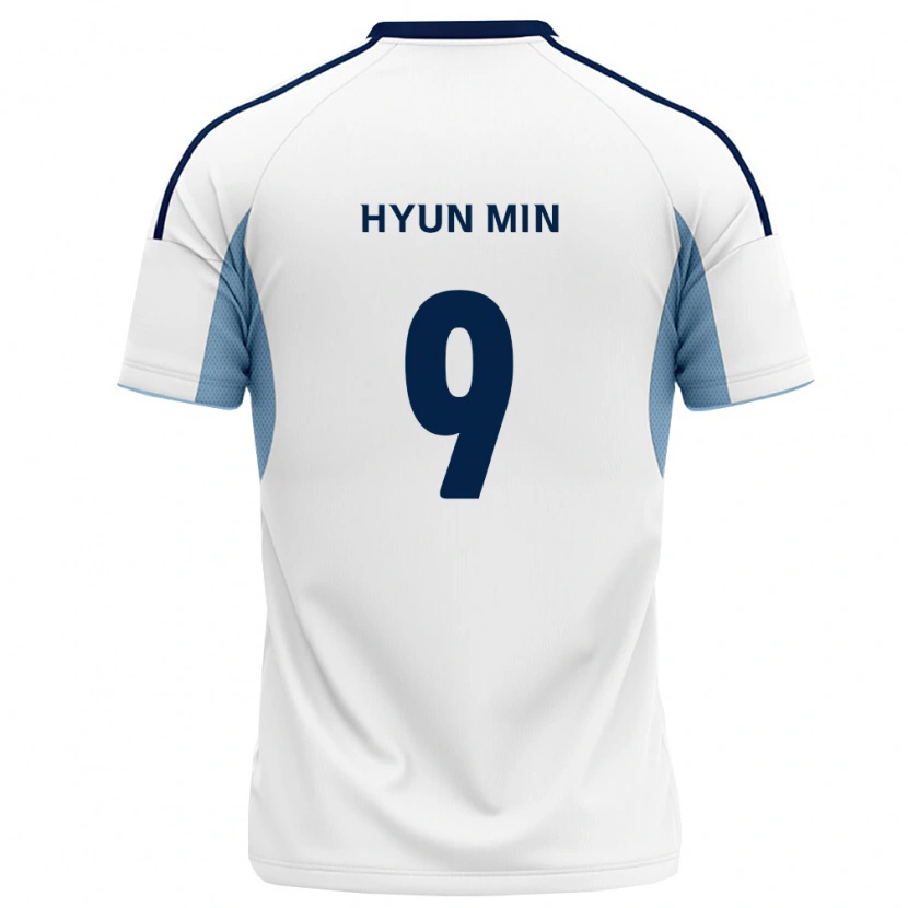 Danxen Dzieci Hyun-Min Oh #9 Królewski Niebieski Biały Wyjazdowa Koszulka 2026/27 Koszulki Klubowe
