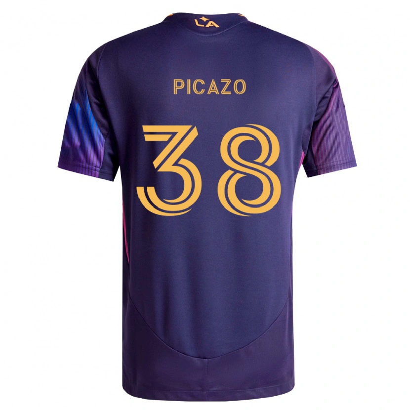 Danxen Dzieci Axel Picazo #38 Głęboka Purpura Żółty Wyjazdowa Koszulka 2026/27 Koszulki Klubowe