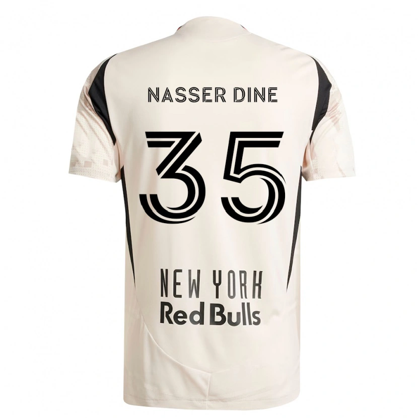 Danxen Dzieci Abdellahi Nasser Dine #35 Kość Słoniowa Czerwony Czarny Wyjazdowa Koszulka 2026/27 Koszulki Klubowe
