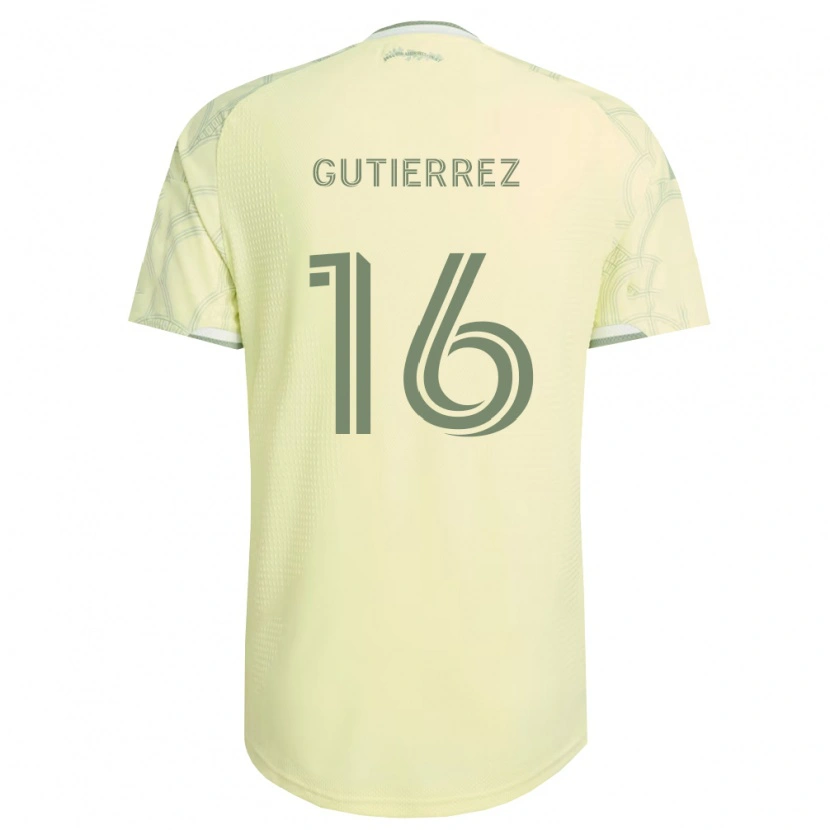 Danxen Dzieci Diego Gutiérrez #16 Beżowy Biały Wyjazdowa Koszulka 2026/27 Koszulki Klubowe