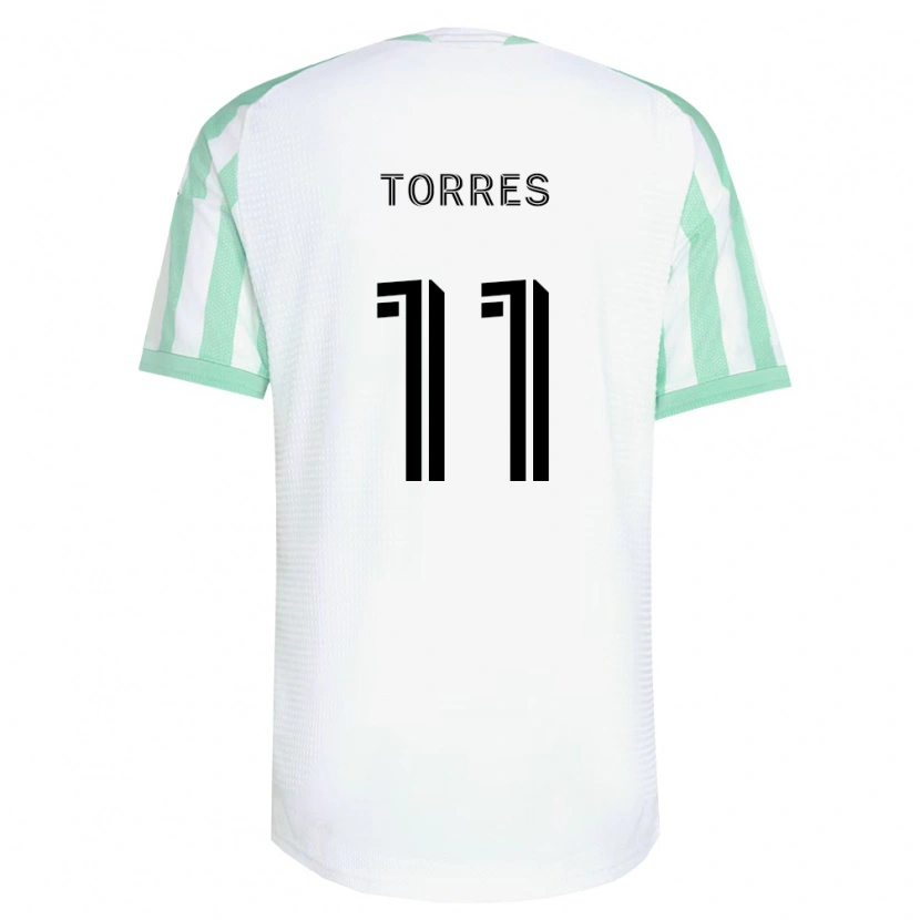 Danxen Dzieci Facundo Torres #11 Jasnozielony Czarny Biały Wyjazdowa Koszulka 2026/27 Koszulki Klubowe