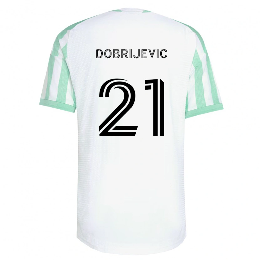 Danxen Dzieci Stefan Dobrijevic #21 Jasnozielony Czarny Biały Wyjazdowa Koszulka 2026/27 Koszulki Klubowe