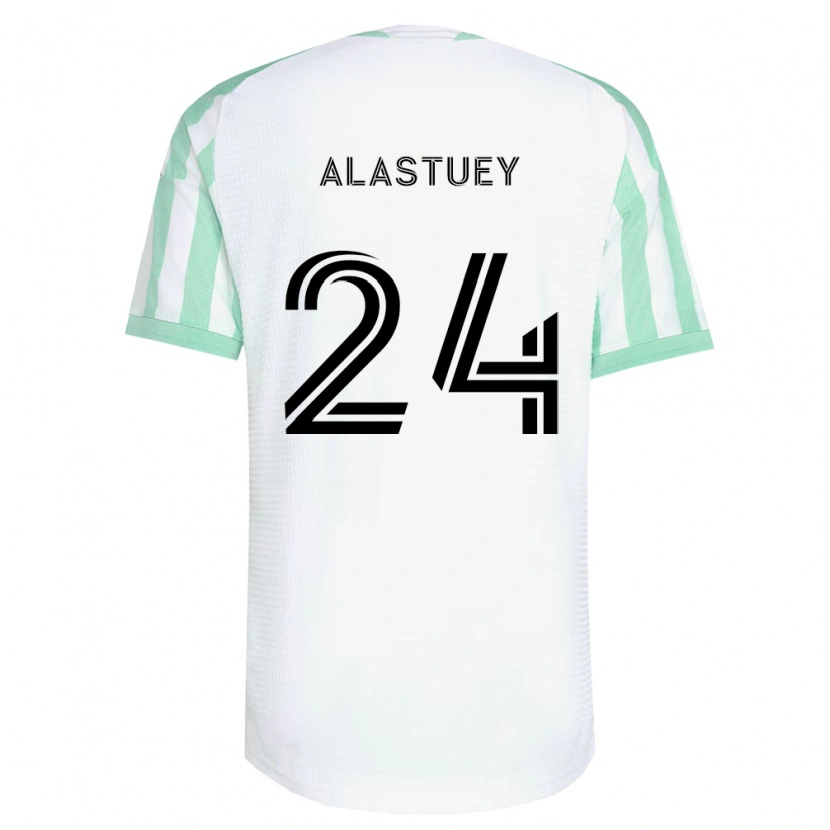 Danxen Dzieci Jorge Alastuey #24 Jasnozielony Czarny Biały Wyjazdowa Koszulka 2026/27 Koszulki Klubowe