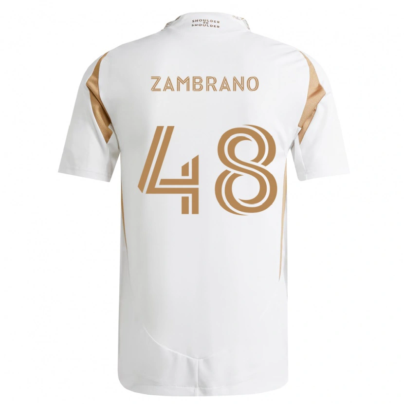 Danxen Dzieci Gavin Zambrano #48 Biały Brązowy Wyjazdowa Koszulka 2026/27 Koszulki Klubowe