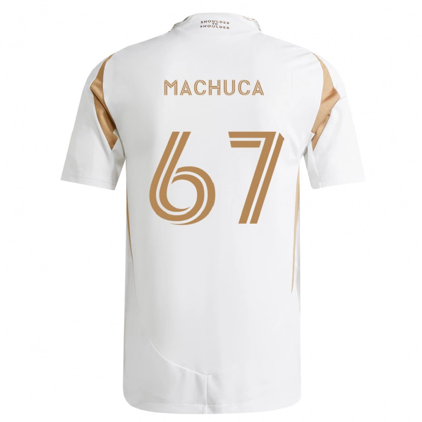 Danxen Dzieci Jacob Machuca #67 Biały Brązowy Wyjazdowa Koszulka 2026/27 Koszulki Klubowe
