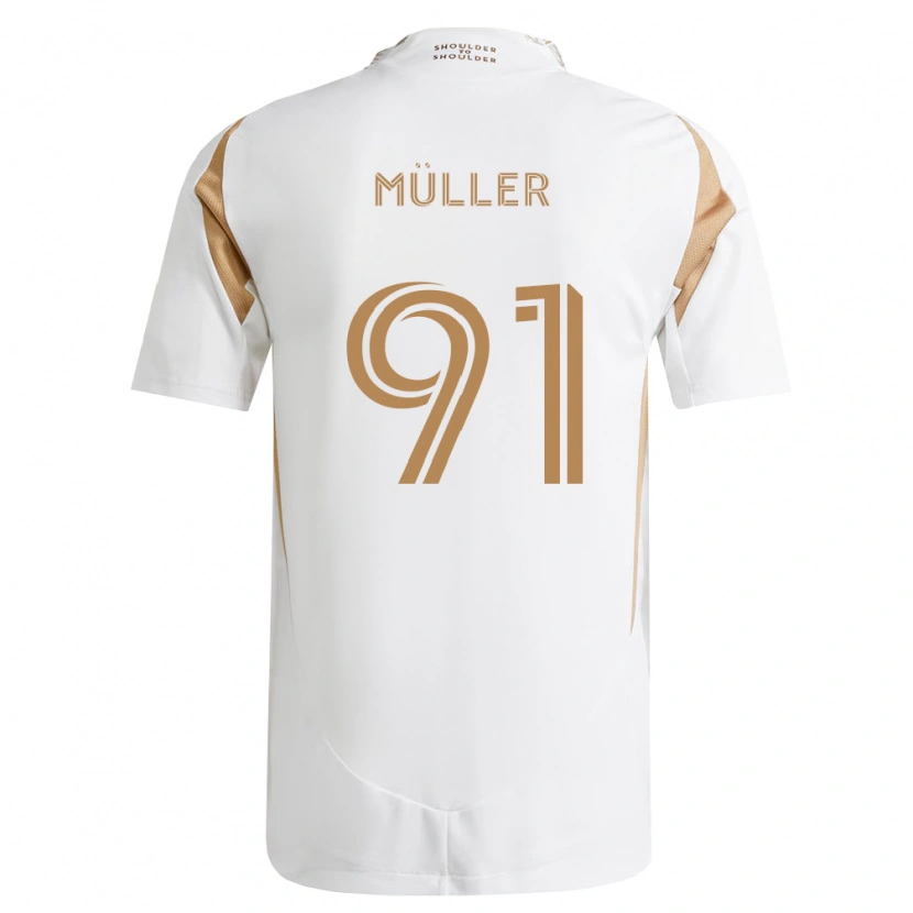 Danxen Dzieci Luis Müller #91 Biały Brązowy Wyjazdowa Koszulka 2026/27 Koszulki Klubowe