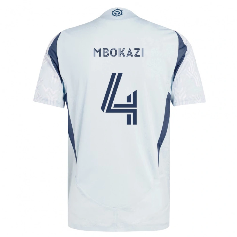 Danxen Dzieci Mbekezeli Mbokazi #4 Niebieski Szary Biały Wyjazdowa Koszulka 2026/27 Koszulki Klubowe