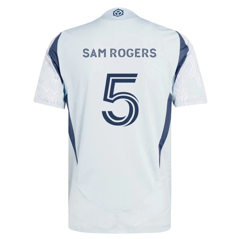 Danxen Dzieci Sam Rogers #5 Niebieski Szary Biały Wyjazdowa Koszulka 2026/27 Koszulki Klubowe