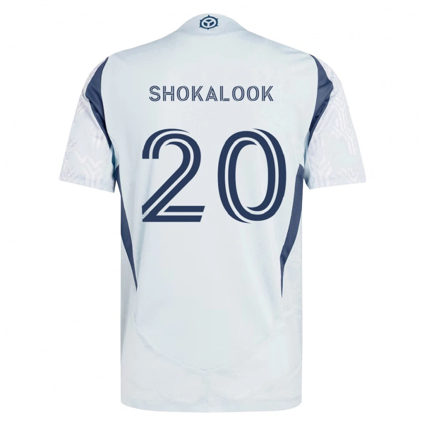 Danxen Dzieci Jason Shokalook #20 Niebieski Szary Biały Wyjazdowa Koszulka 2026/27 Koszulki Klubowe