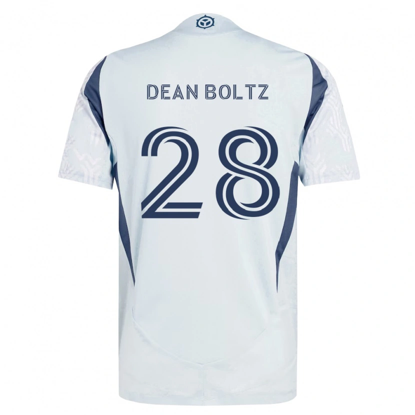 Danxen Dzieci Dean Boltz #28 Niebieski Szary Biały Wyjazdowa Koszulka 2026/27 Koszulki Klubowe