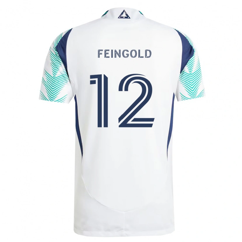 Danxen Dzieci Ilay Feingold #12 Biały Granatowy Jasnozielony Wyjazdowa Koszulka 2026/27 Koszulki Klubowe