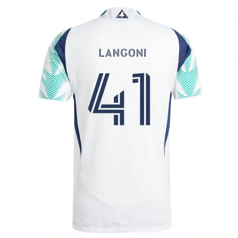 Danxen Dzieci Luca Langoni #41 Biały Granatowy Jasnozielony Wyjazdowa Koszulka 2026/27 Koszulki Klubowe