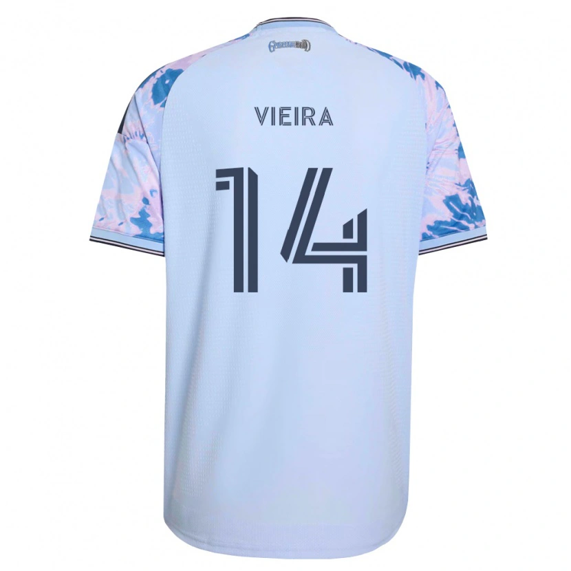 Danxen Dzieci Ronaldo Vieira #14 Królewski Niebieski Biały Czarny Wyjazdowa Koszulka 2026/27 Koszulki Klubowe