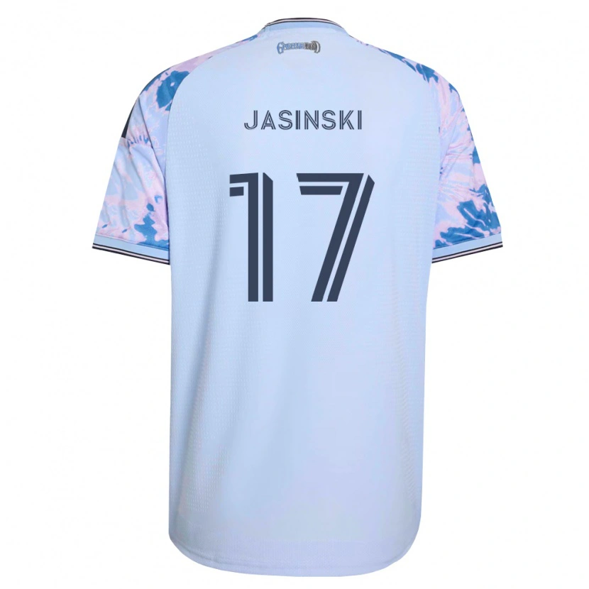 Danxen Dzieci Jack Jasinski #17 Królewski Niebieski Biały Czarny Wyjazdowa Koszulka 2026/27 Koszulki Klubowe