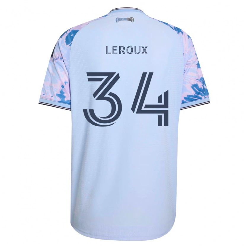 Danxen Dzieci Beau Leroux #34 Królewski Niebieski Biały Czarny Wyjazdowa Koszulka 2026/27 Koszulki Klubowe
