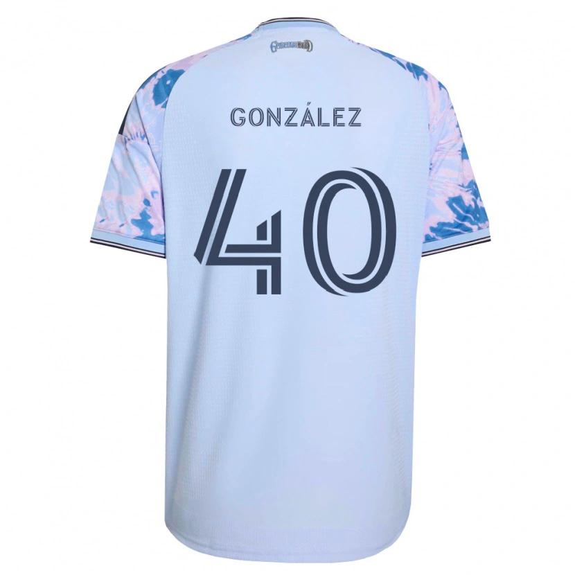 Danxen Dzieci Jonathan González #40 Królewski Niebieski Biały Czarny Wyjazdowa Koszulka 2026/27 Koszulki Klubowe