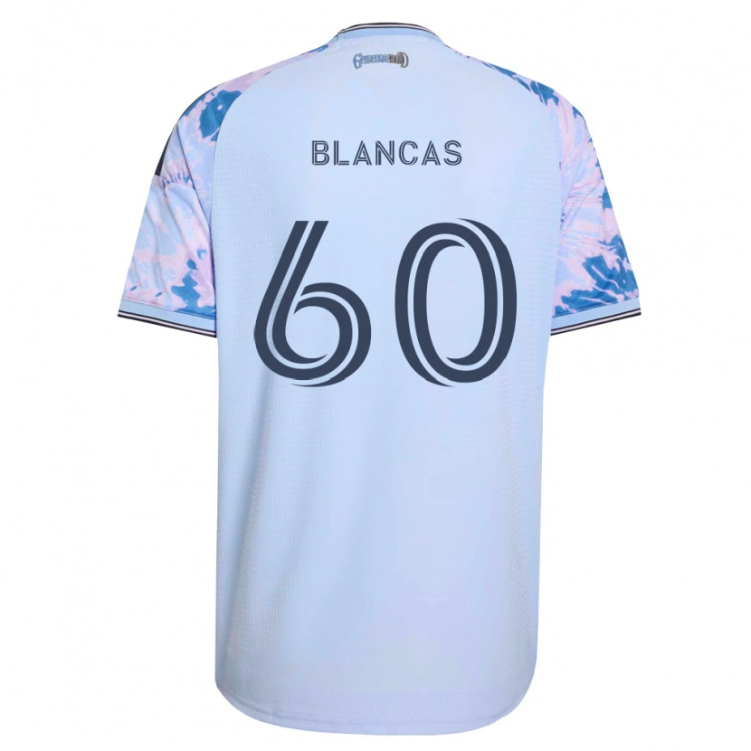 Danxen Dzieci Eduardo Blancas #60 Królewski Niebieski Biały Czarny Wyjazdowa Koszulka 2026/27 Koszulki Klubowe
