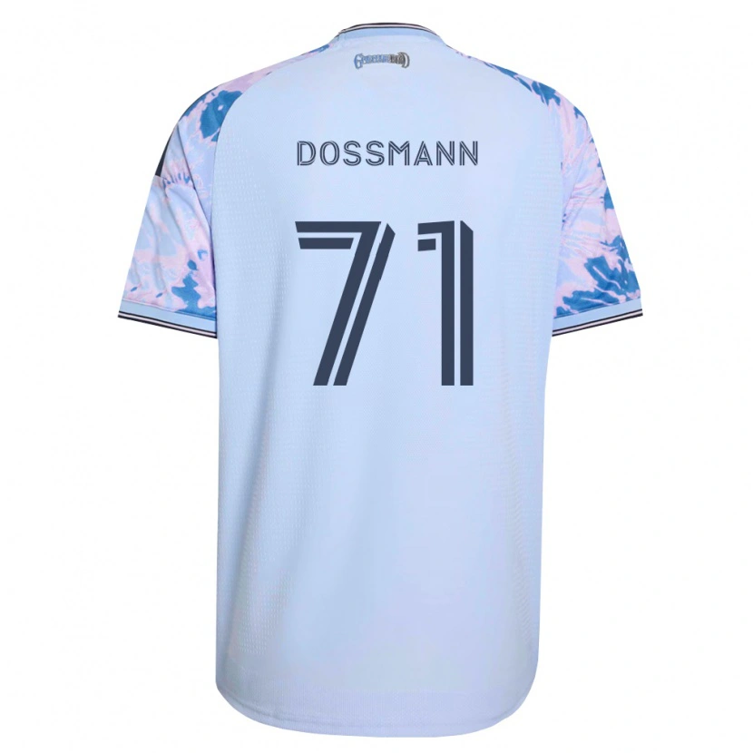 Danxen Dzieci Niklas Dossmann #71 Królewski Niebieski Biały Czarny Wyjazdowa Koszulka 2026/27 Koszulki Klubowe