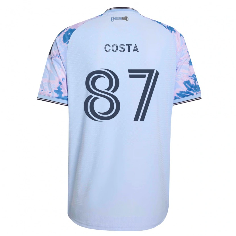 Danxen Dzieci Vítor Costa #87 Królewski Niebieski Biały Czarny Wyjazdowa Koszulka 2026/27 Koszulki Klubowe