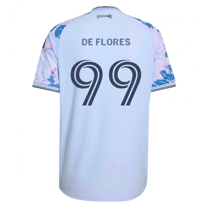 Danxen Dzieci Shane De Flores #99 Królewski Niebieski Biały Czarny Wyjazdowa Koszulka 2026/27 Koszulki Klubowe